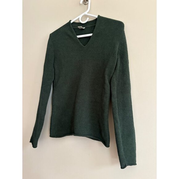 Prana Cozy V-Neck Fleece Sweater in Hunter Green Size Small Hiking Outside - Picture 3 of 13